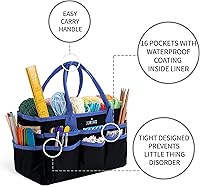 Vista 4 de Jjring Fundamental Organizer - Bolsa de nailon 600D para artistas, borde azul