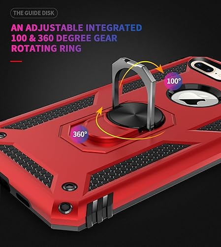 Miniatura 4 de Korecase Funda para iPhone 7 Plus y iPhone 8 Plus con anillo de soporte, grado militar, doble capa a prueba de golpes, para Apple iPhone7 Plus8