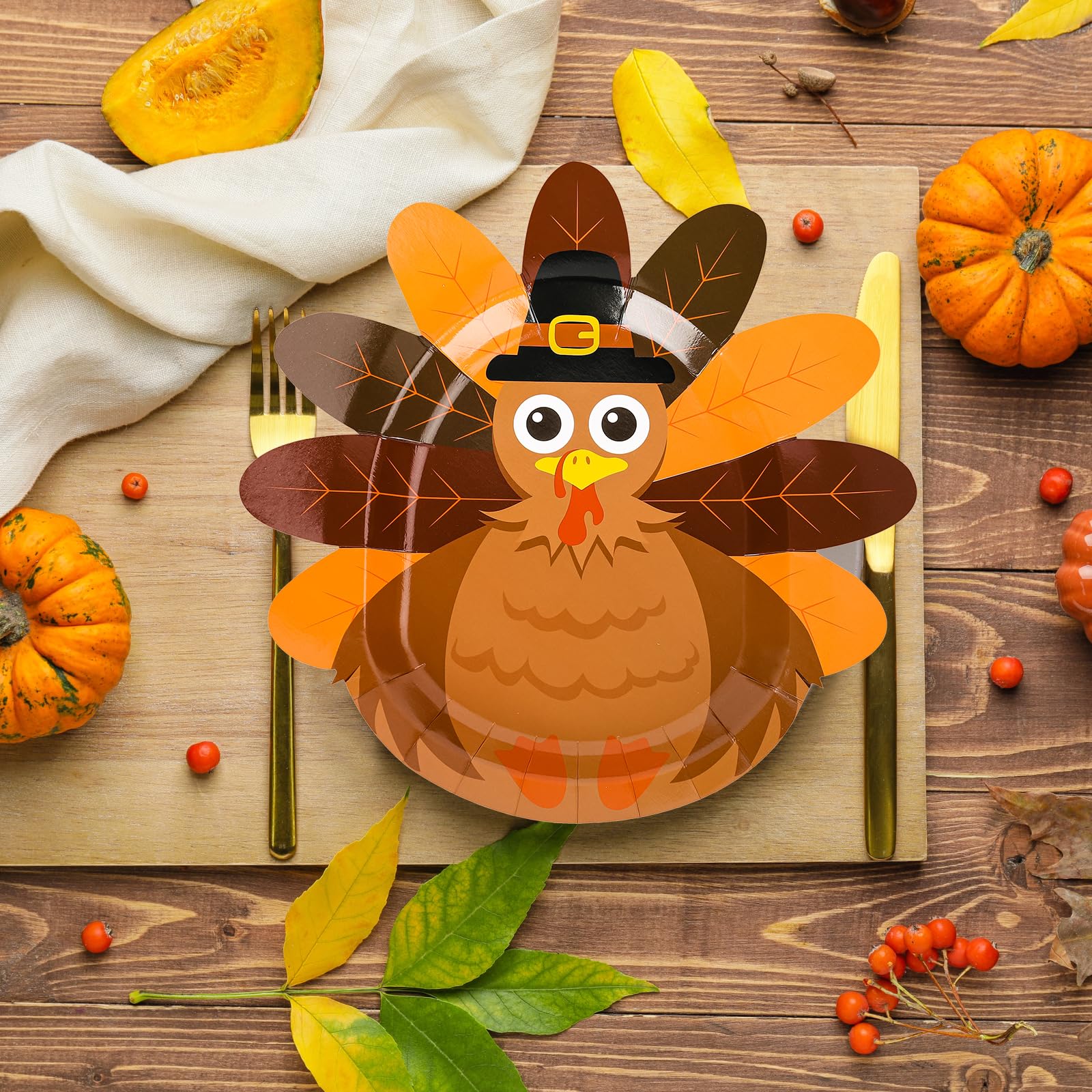 50 Ovale Thanksgiving-Teller – 29,5x23,9 Cm, Pappteller Mit Truthahn & Ahornblatt-Design – Perfekt Für Herbst-Partys, Erntedankfest & Feiern
