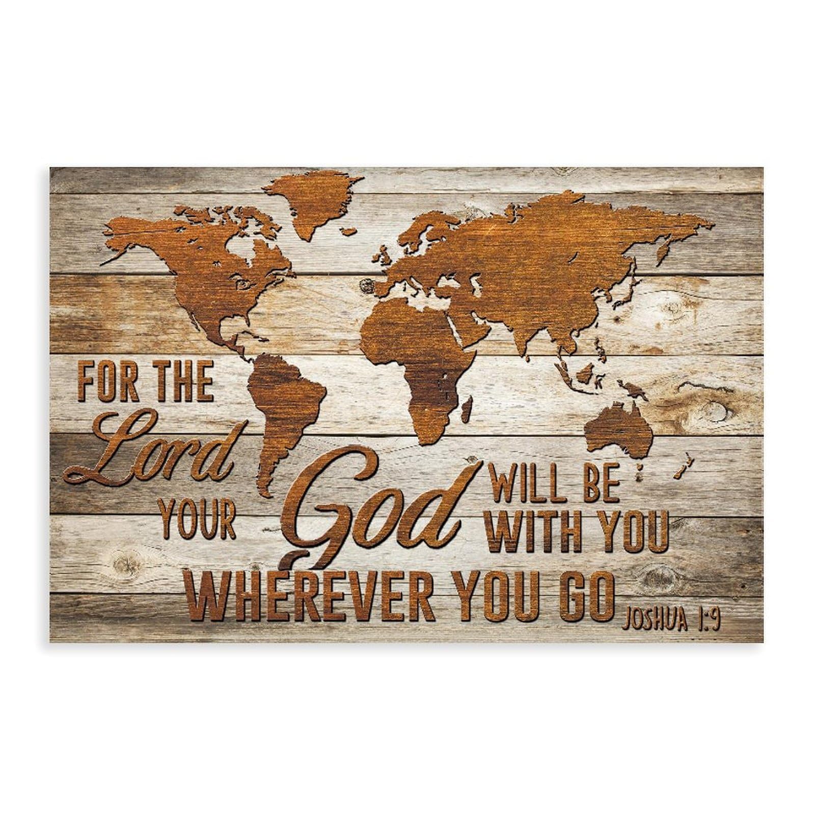 NEOHI Bible Joshua 1 9 - The Lord Will Be With You Wherever You Go Vintage Typographic Map Canvas Wall Art Posters And Prints Room Aesthetic Bedroom Office Decor 12x18inch(30x45cm)