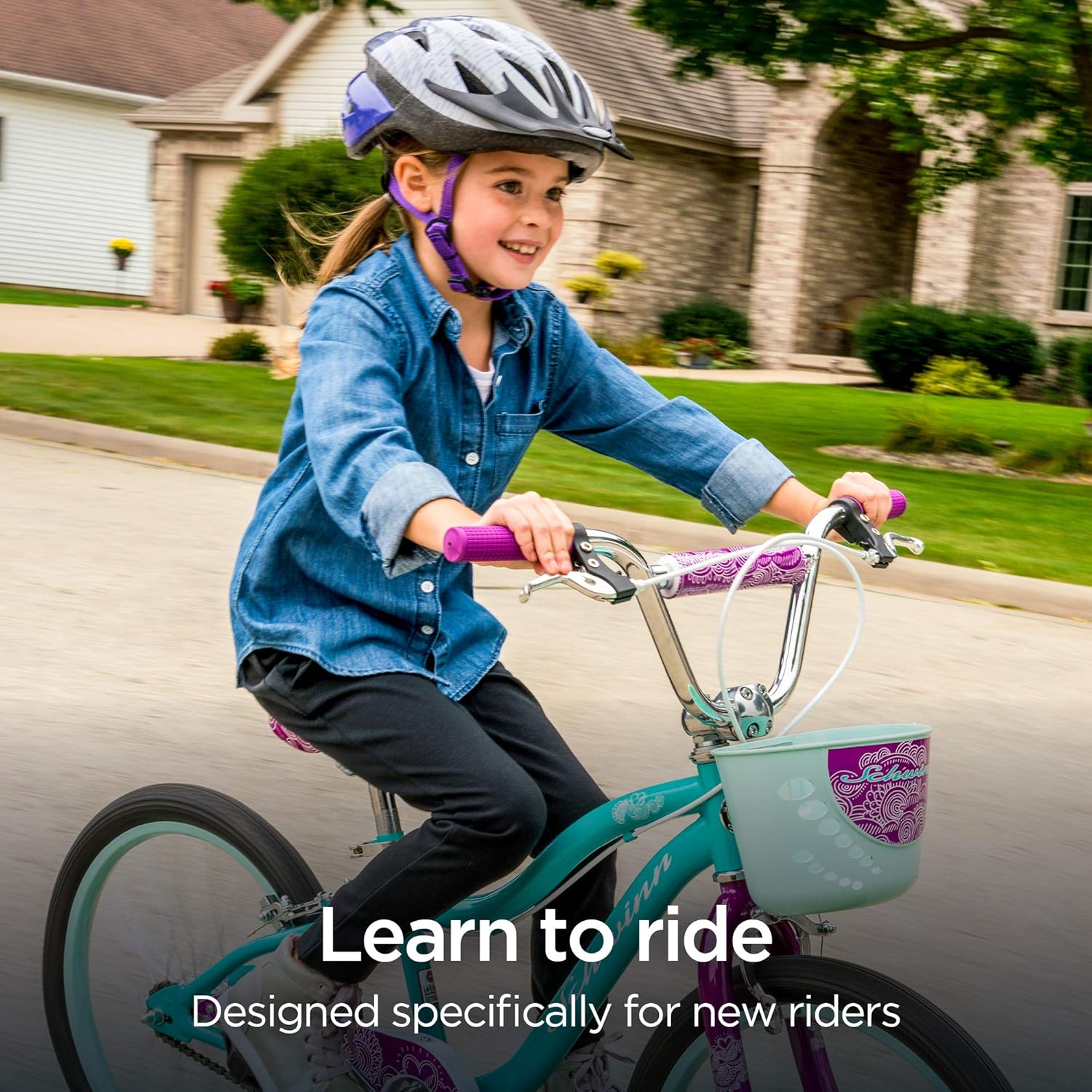 Schwinn Elm Girls Bike for Toddlers and Kids, 18-Inch Wheels, Teal : Toys & Games