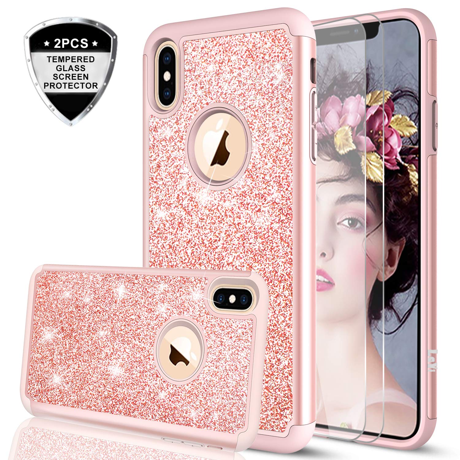 Screen Protector Iphone Xs Max Glitter Phone Case LeYi Compatible