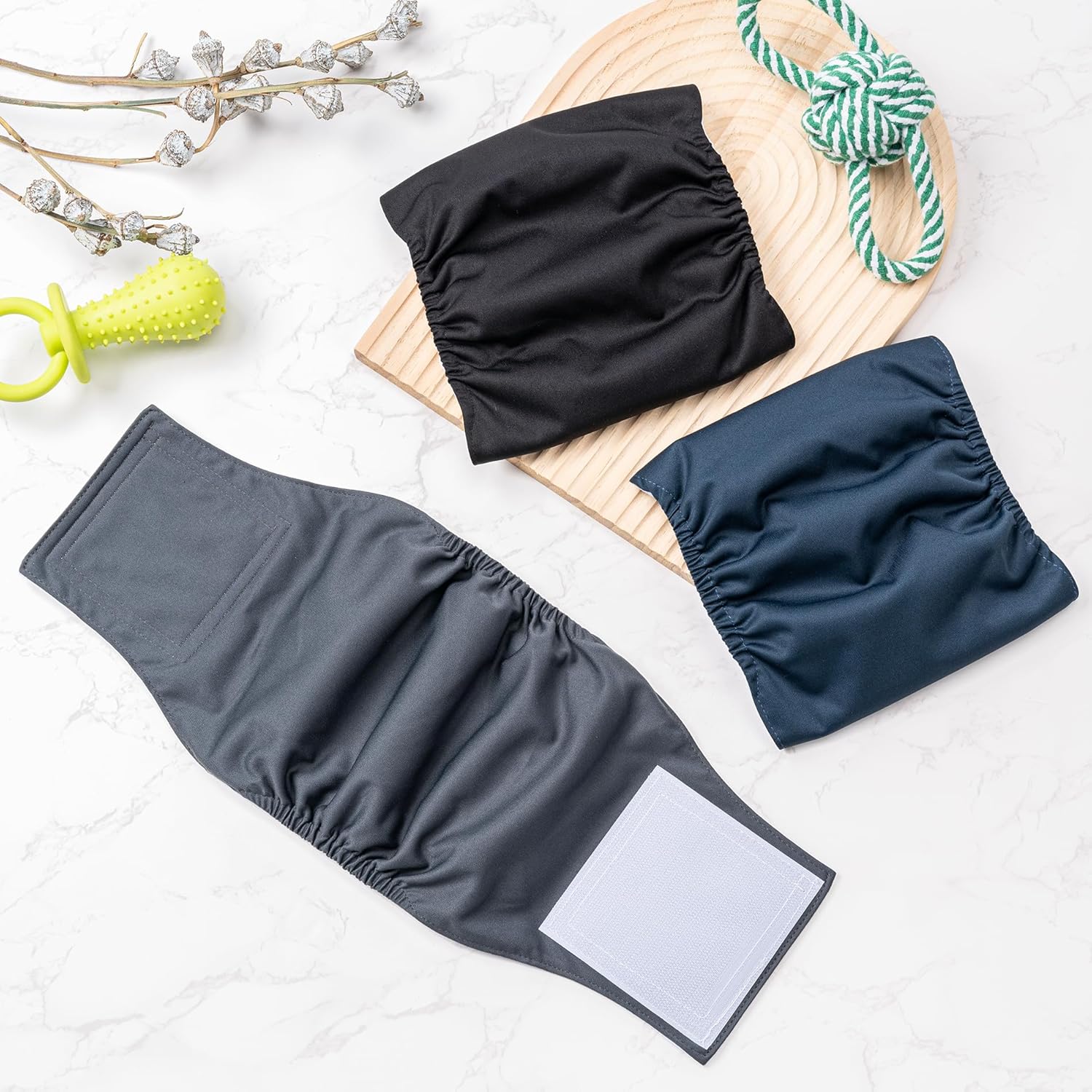 1 Pack 3 Reusable Dog Diapers Washable Male Belly Bands for Dogs, High Absorbing Male Dog Doggie Puppy Wraps