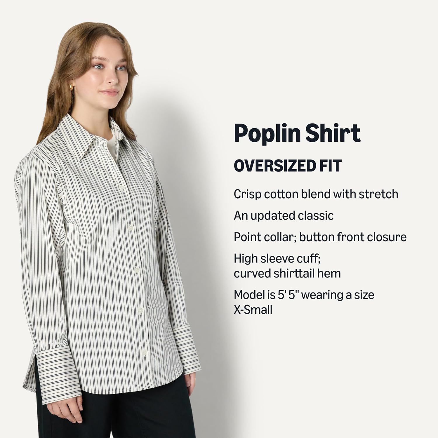 Amazon Essentials (Demi's Pick Women's Oversized-Fit Cotton Stretch Poplin Button-Down Dress Shirt - Image 4