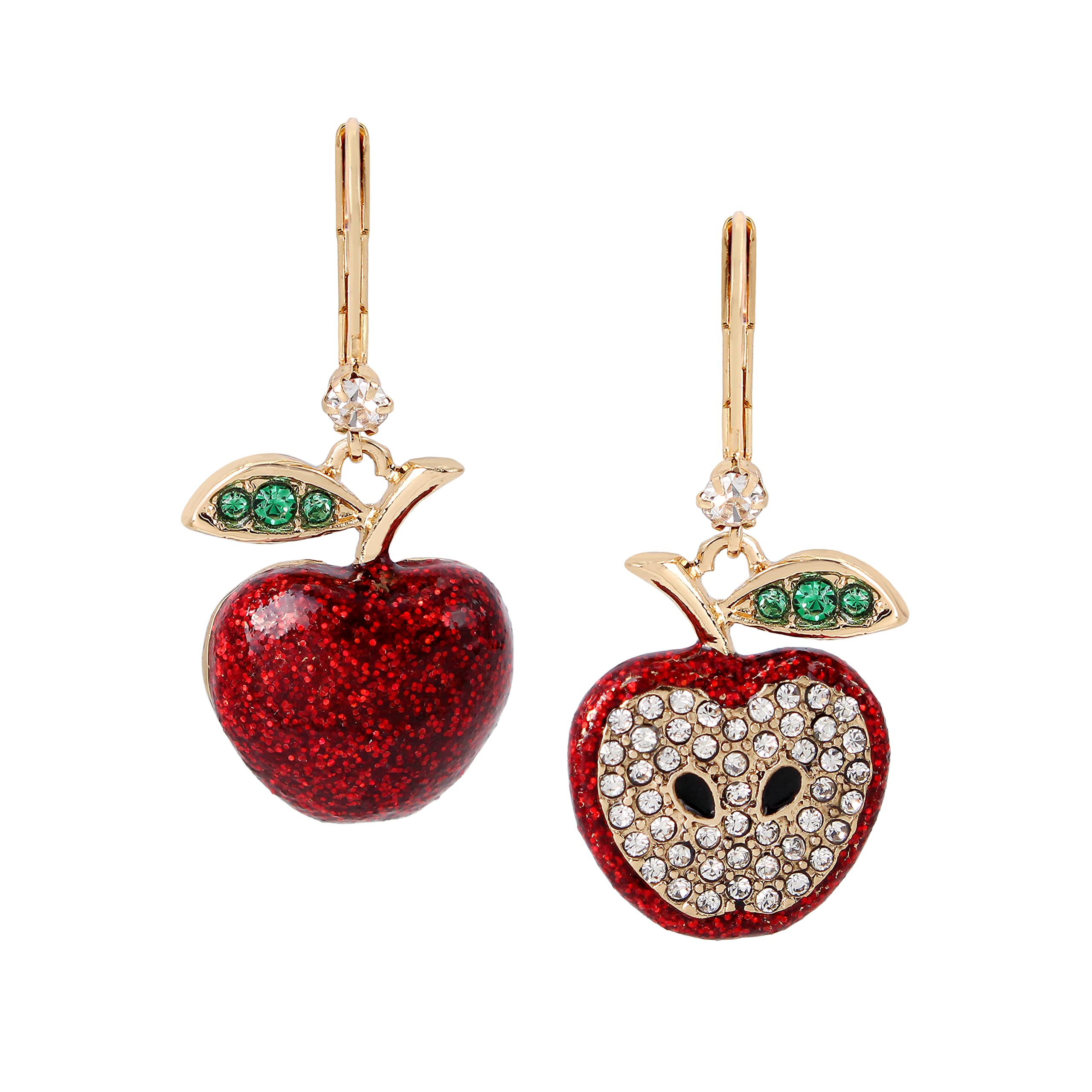 Apple Mismatched Drop Earrings, One Size, Metal Glass, No Gemstone