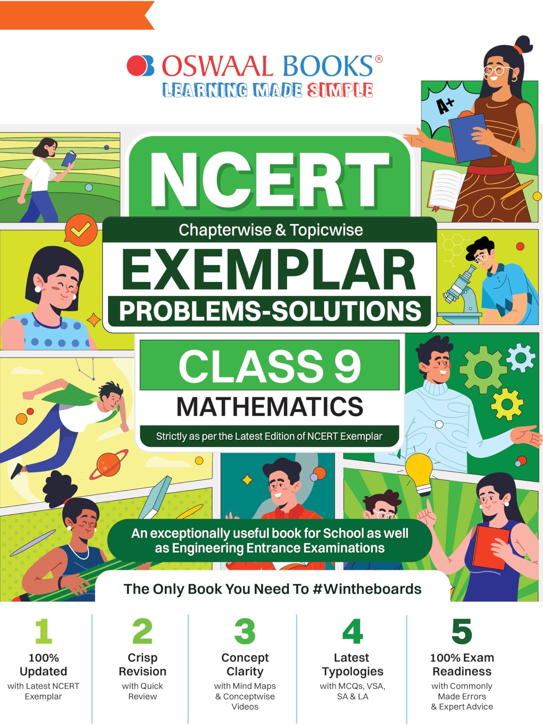 Oswaal NCERT Exemplar (Problems - Solutions) Class 9 Mathematics Book For 2024 Exam