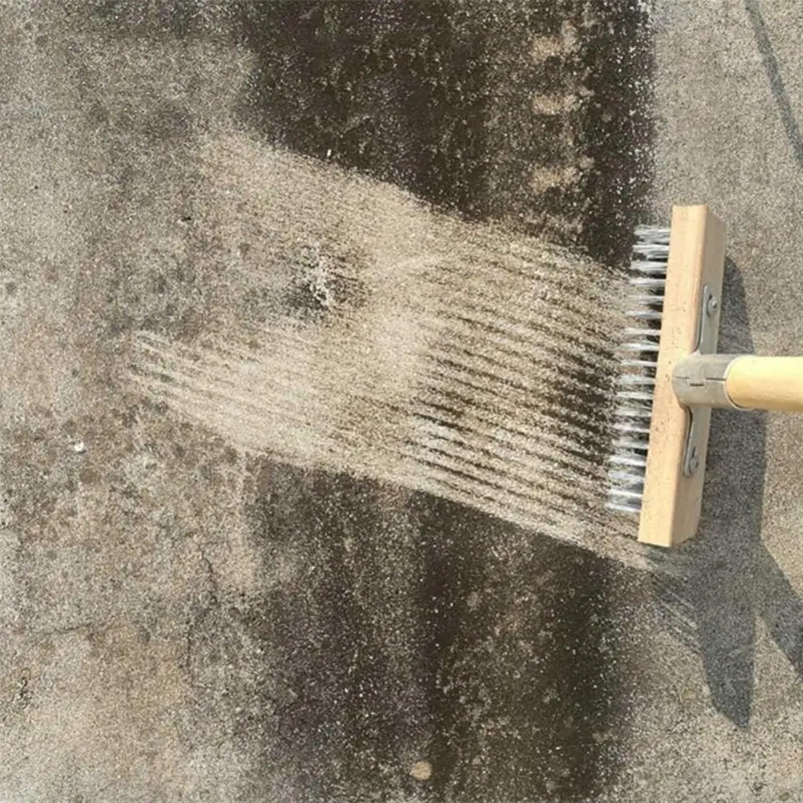 Besen mit Stiel Draußen 20/30/45cm Drahtbesenbürste Kehrboden Gartenreiniger Wäscher für Fliesen, Fugen, Bad, Terrasse, Garage(45cm)