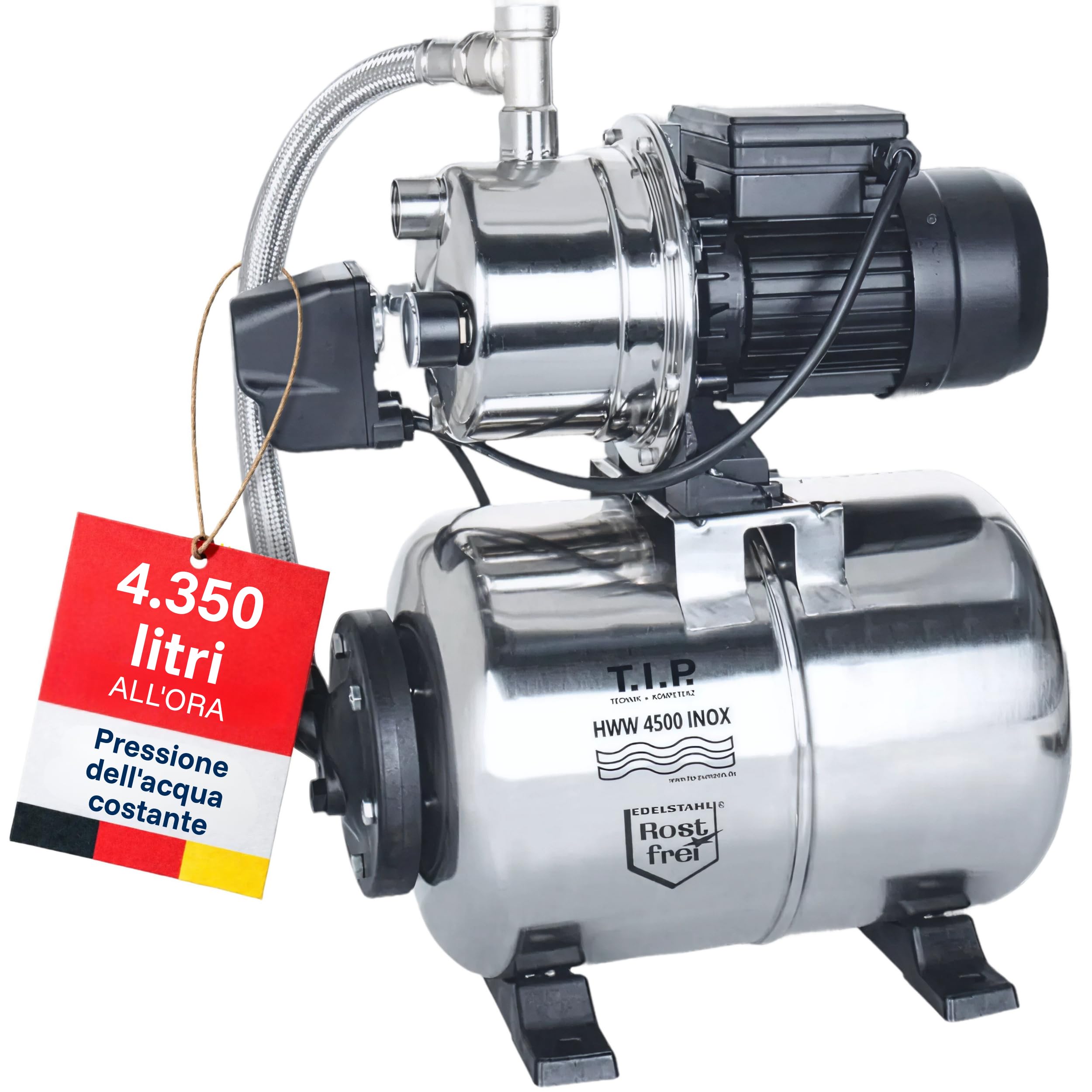 T.I.P. 31140 HWW 4500 Inox Sistema idrico Domestico Argento, (L x P x A) 480 x 280 x 560 mm