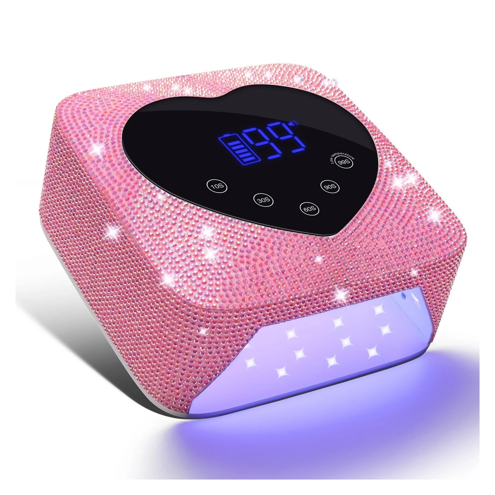 Hogar y Salón Lámpara de uñas UV inalámbrica de 72 W, Recargable, 30 LED, secador de uñas con 5 temporizadores, luz de manicura de Cabina UV for uñas, Herramientas for decoración de uñas(2)