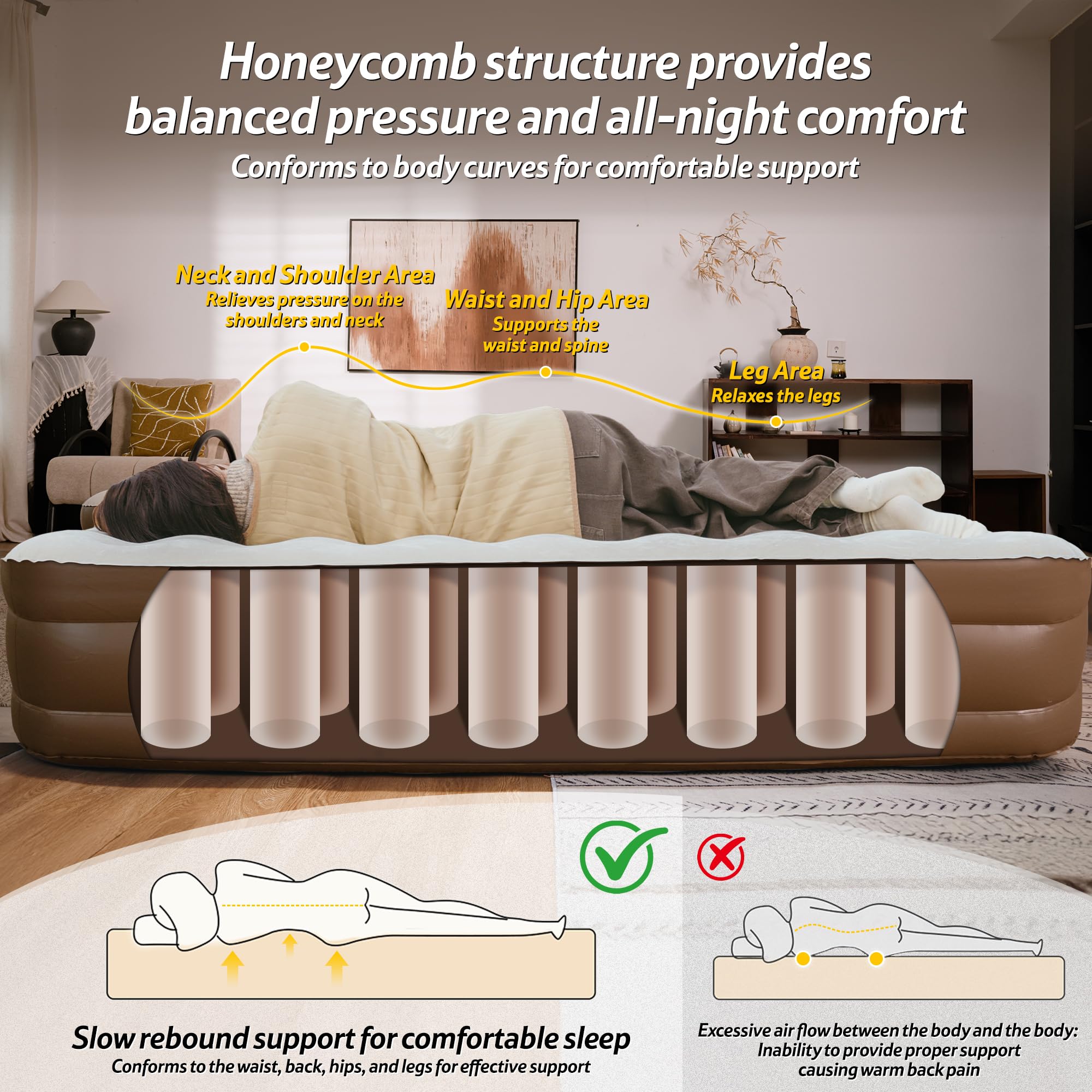 Naturehike Colchón Hinchable Matrimonio con Bomba Integrada Recargable - 198x152x45cm Cama Hinchable Autogonflable para Camping y Casa - Colchón Camping Portátil y Resistente