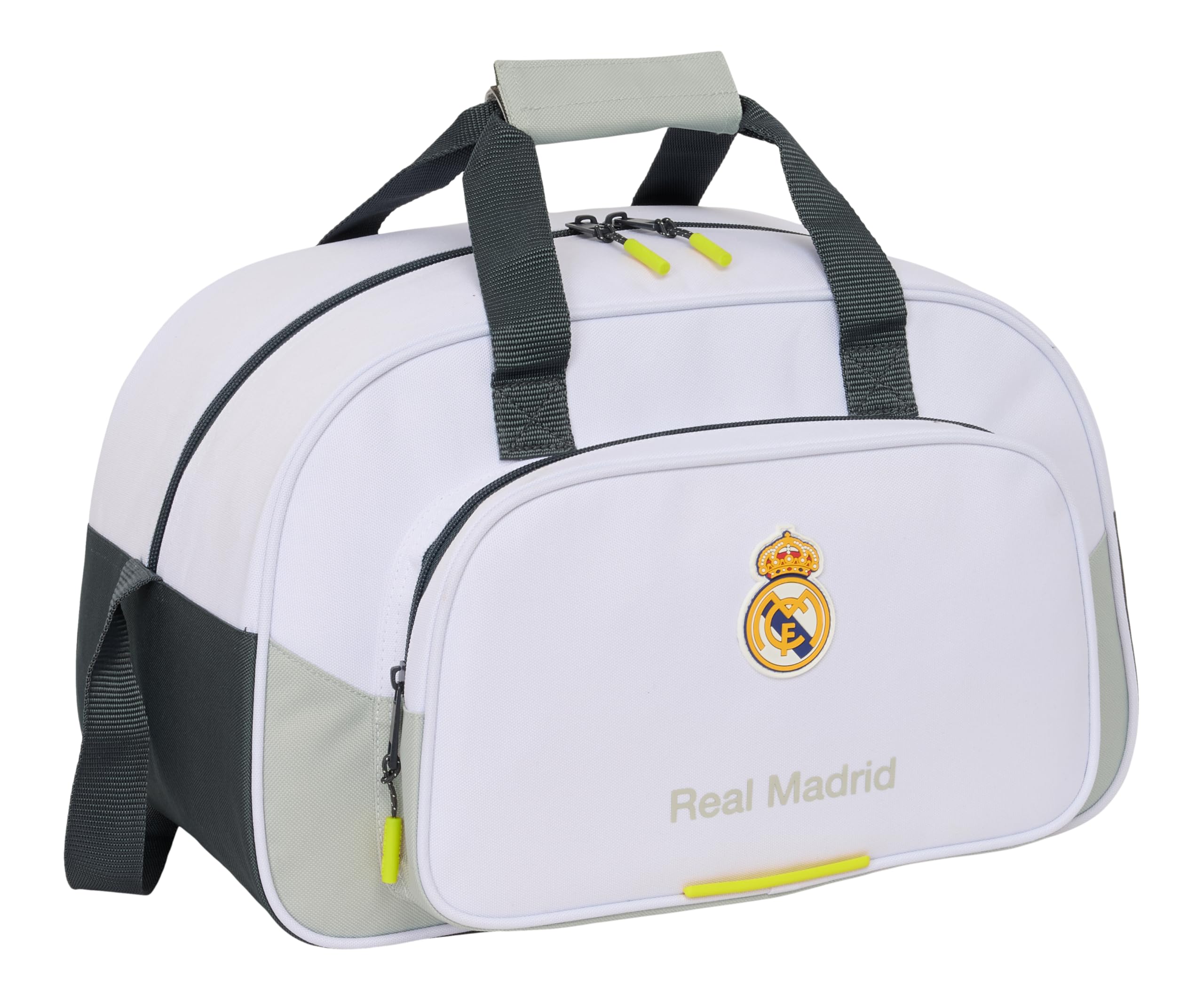 safta Real Madrid Equiicion 25/26 Sporttasche, Rucksack, ideal für Kinder verschiedener Altersgruppen, bequem und vielseitig, Qualität und Widerstandsfähigkeit, 40 x 23 x 24 cm, weiß, M, Casual