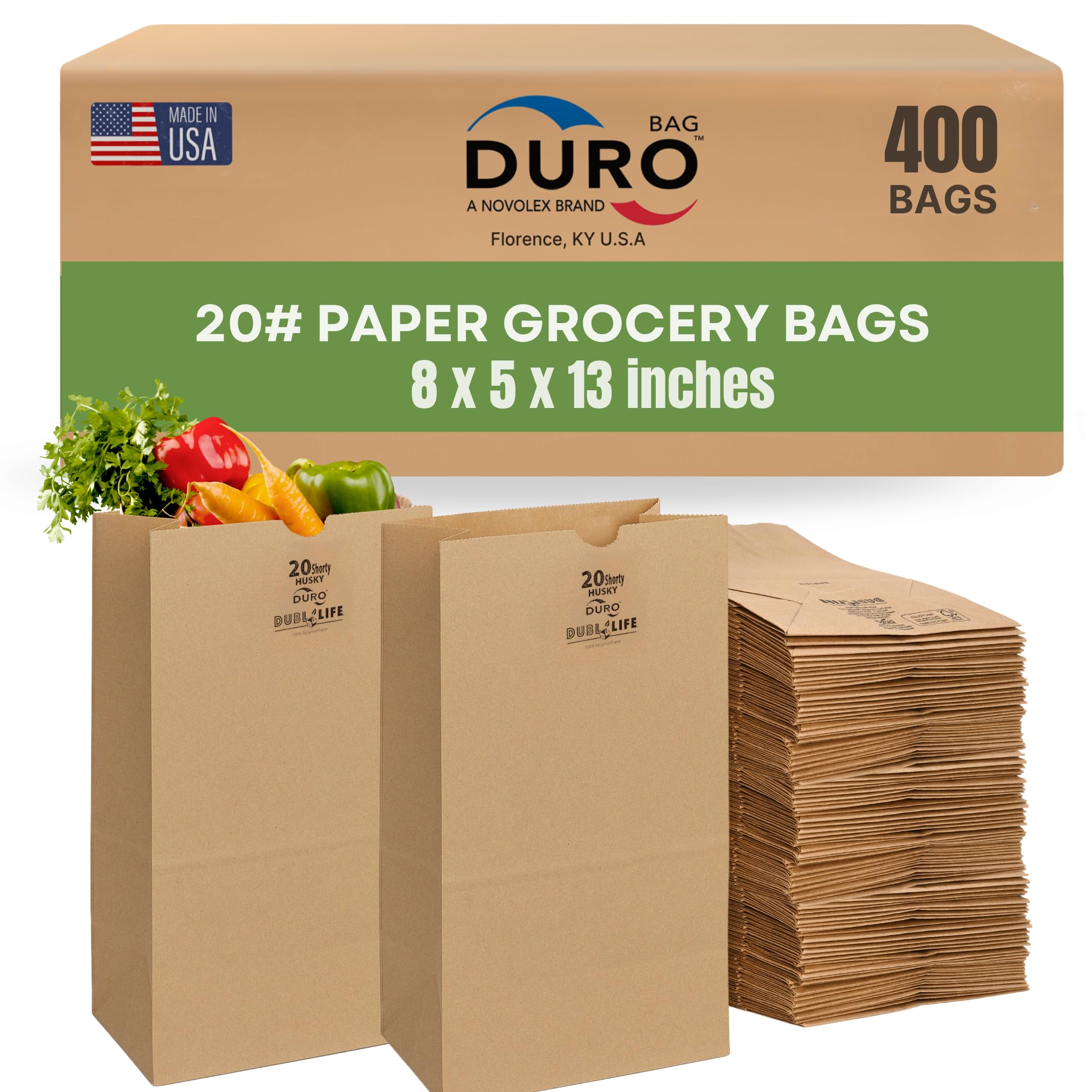 Amazon.com: DURO 20# Dubl Life Husky SOS Large Brown Paper Lunch