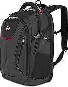 SwissGear Travel Tech Elite Laptop Backpack – Fits Laptops up to 16” – ScanSmart TSA-Friendly Backpack with USB Port, Shoe Compartment &amp; Organizer Pockets – Black Dot