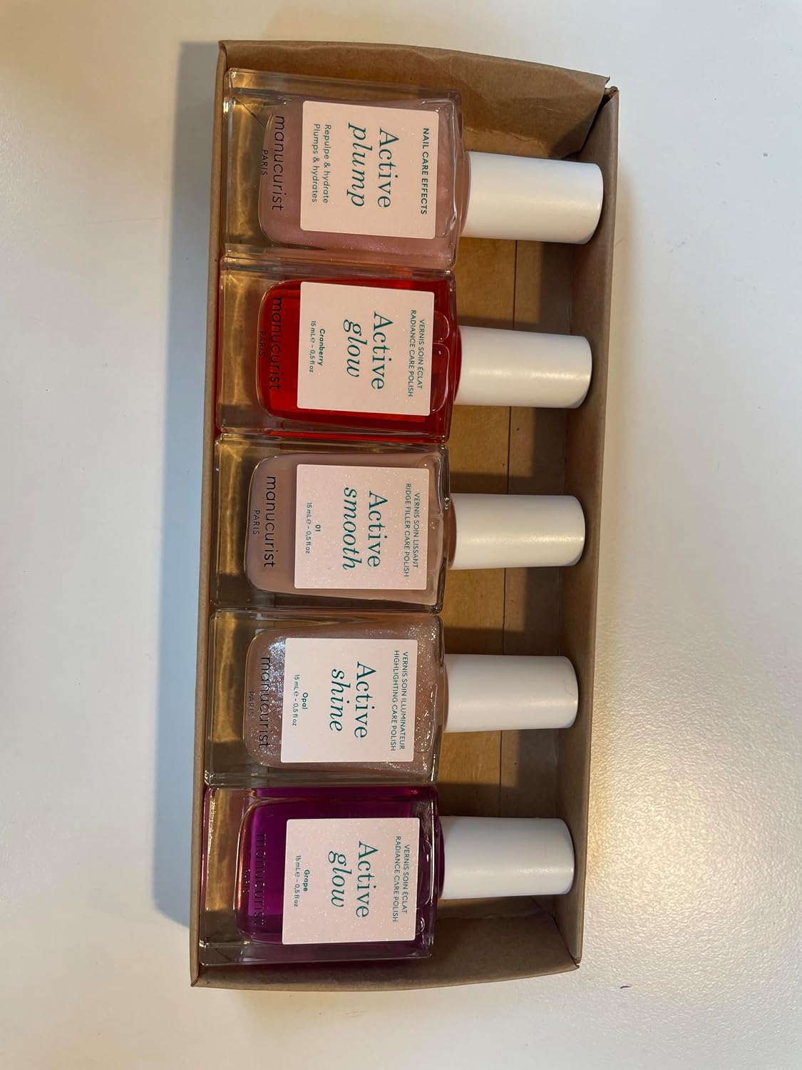 Manucurist Rainbow Active™ Full Range 5-Pack Gift Set - Nail Care & Polish Set - No Lamp - 5 Nail Polish : Plump, Cranberry, Smooth 01, Shine, Grape