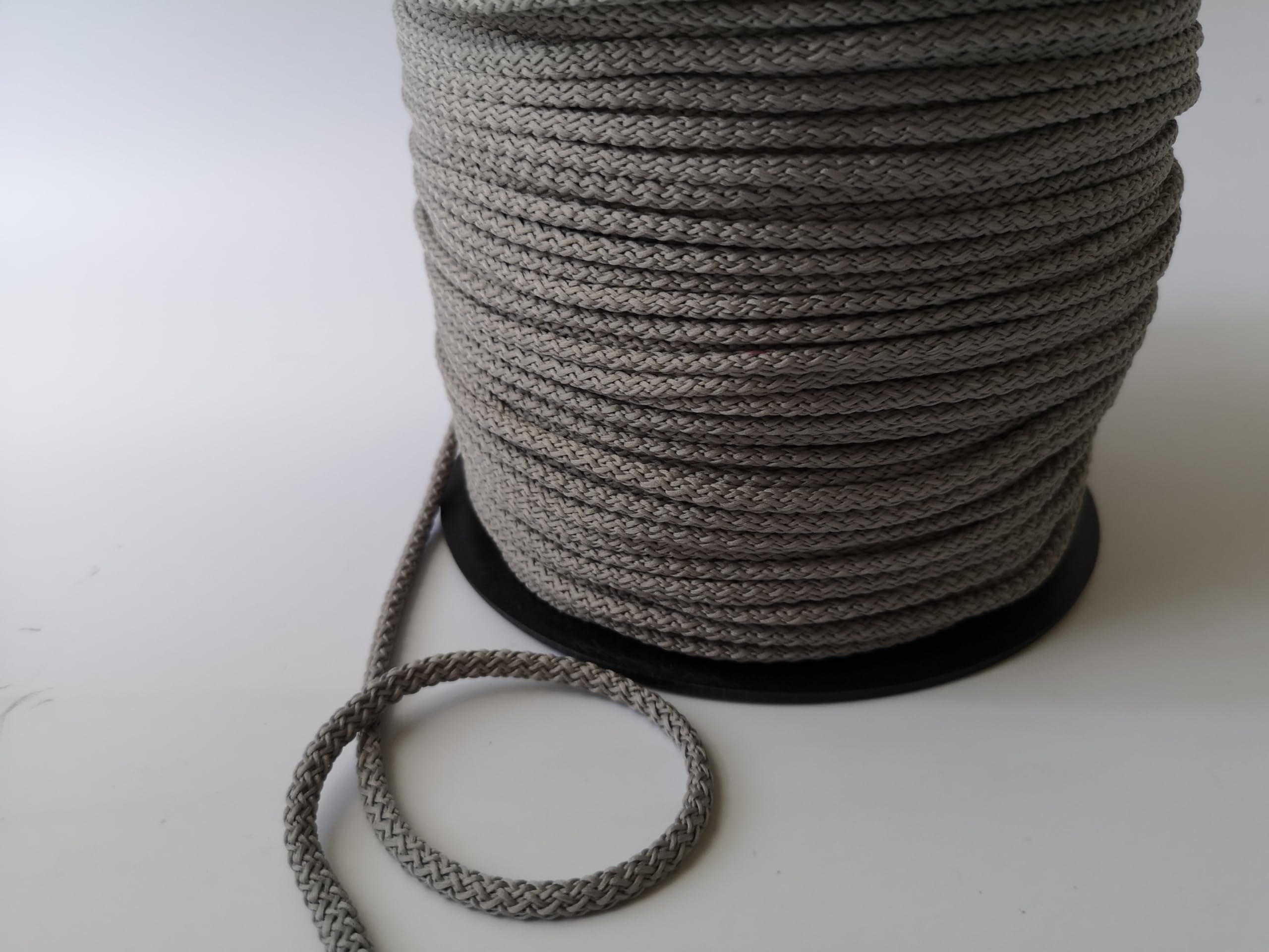 5mm Cord Drawstring Rope Polypropylene Strong String Craft Lacing Braided DIY (Grey, 20 meters / 65 ft)