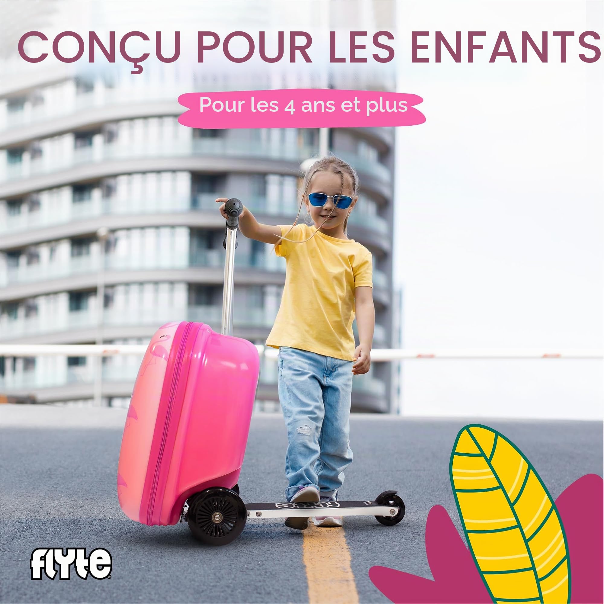 Flyte Valise Pliable pour Enfants – Valise Rigide à roulettes 2 en 1, 45,7 cm, capacité de 25 litres