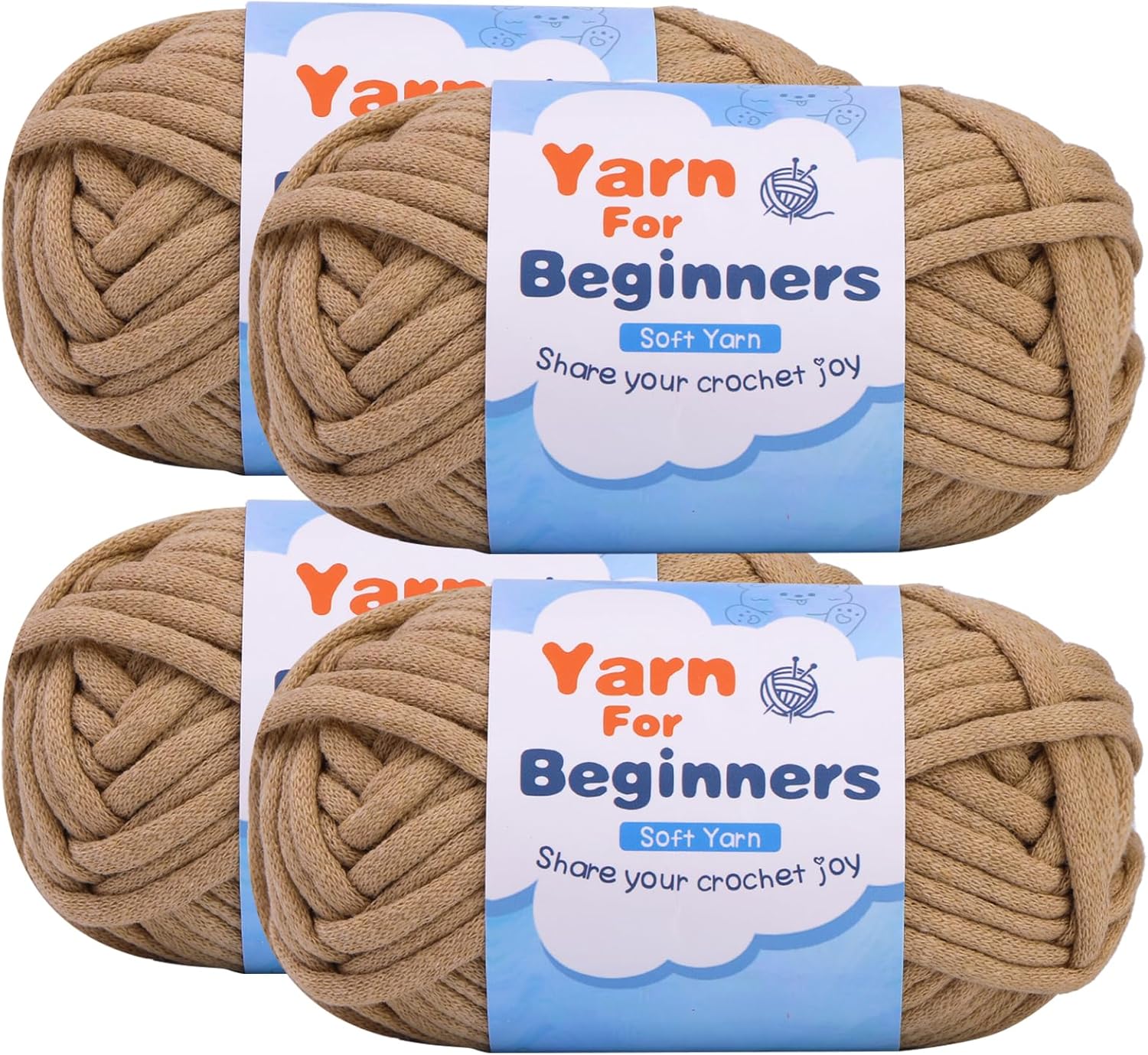 Hssugi Easy Yarn for Beginners, 4x50g Beginner Yarn with