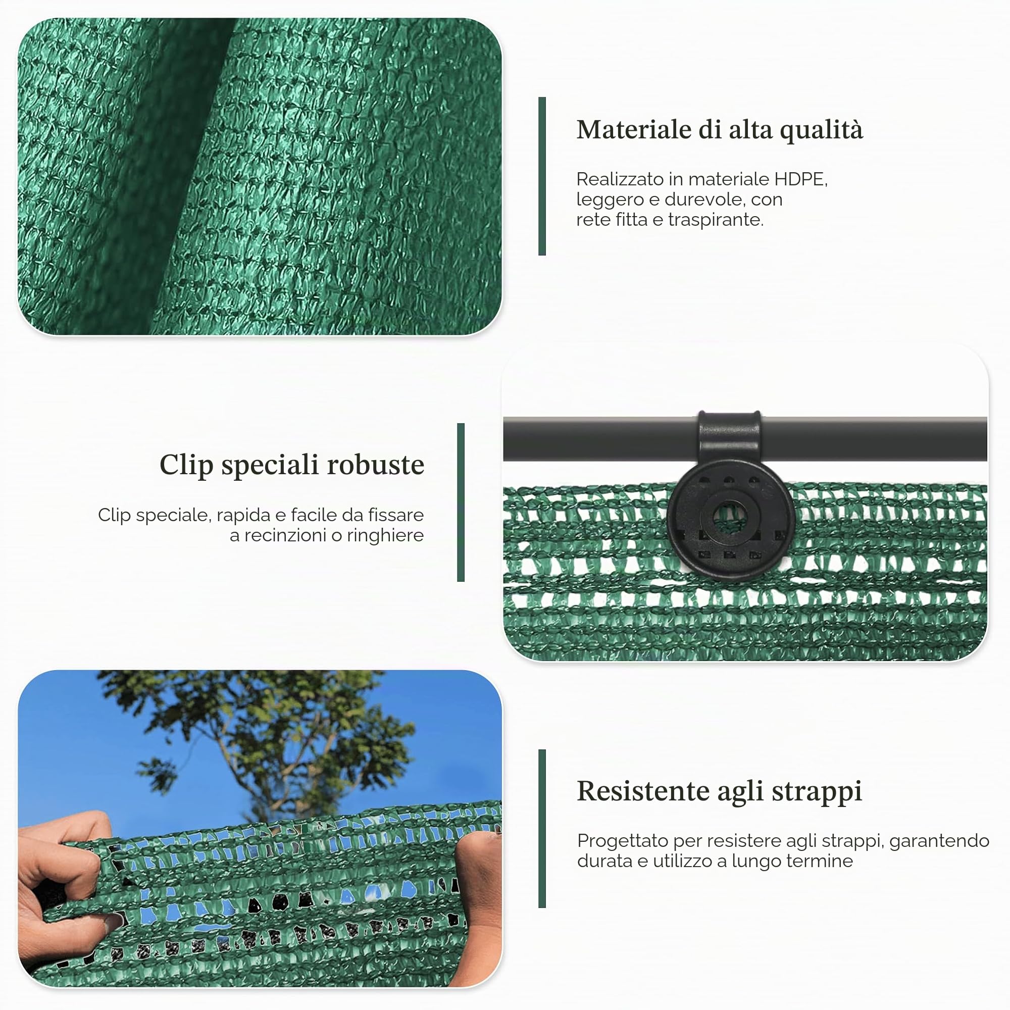 FB FunkyBuys Recinzione da giardino, 1 x 10 m, per protezione esterna, per la privacy e la privacy, adatta all'estate, per balcone e patio, resistente agli strappi, protezione antivento, verde, 90