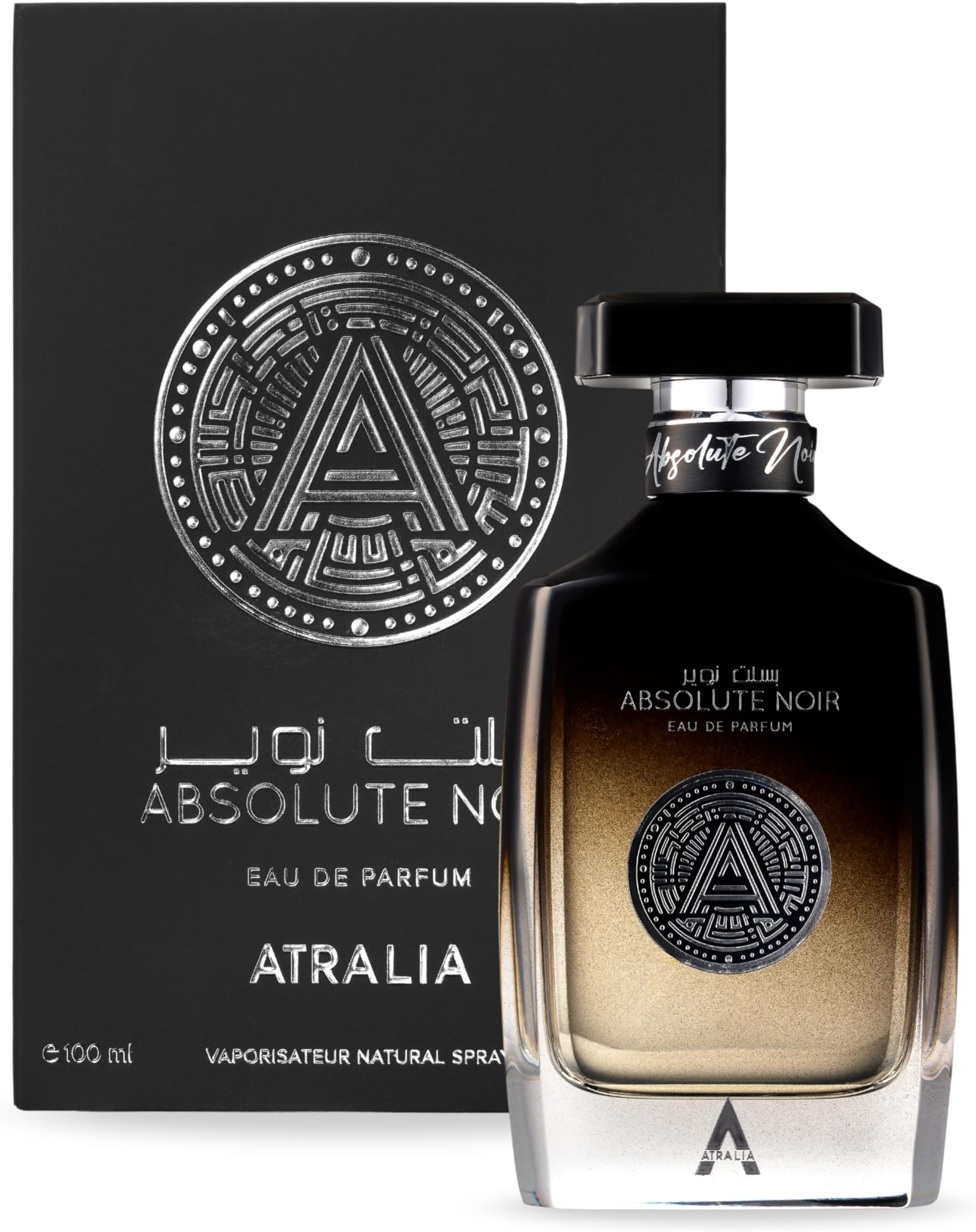 Absolute Noir Eau De Parfum for Men 100Ml 3.4Oz - Luxurious and Long Lasting Fragrances with Top Notes of Bergamot, Lemon, Grapefruit, Pink Pepper