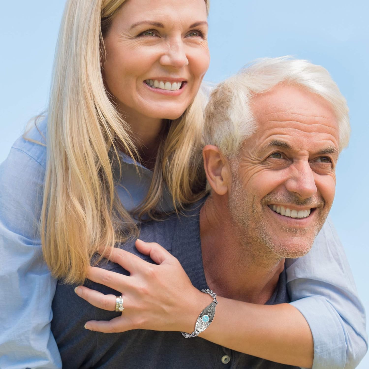 Miniatura 3 de Divoti Pulsera de alerta médica grabada personalizada para mujer, pulsera médica de acero inoxidable, pulsera de identificación médica con grabado