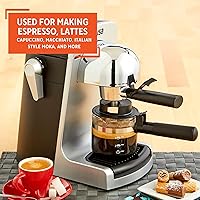 Vista 7 de IMUSA Cafetera eléctrica para Espresso y Cappuccino Bistro de 4 tazas, plateado