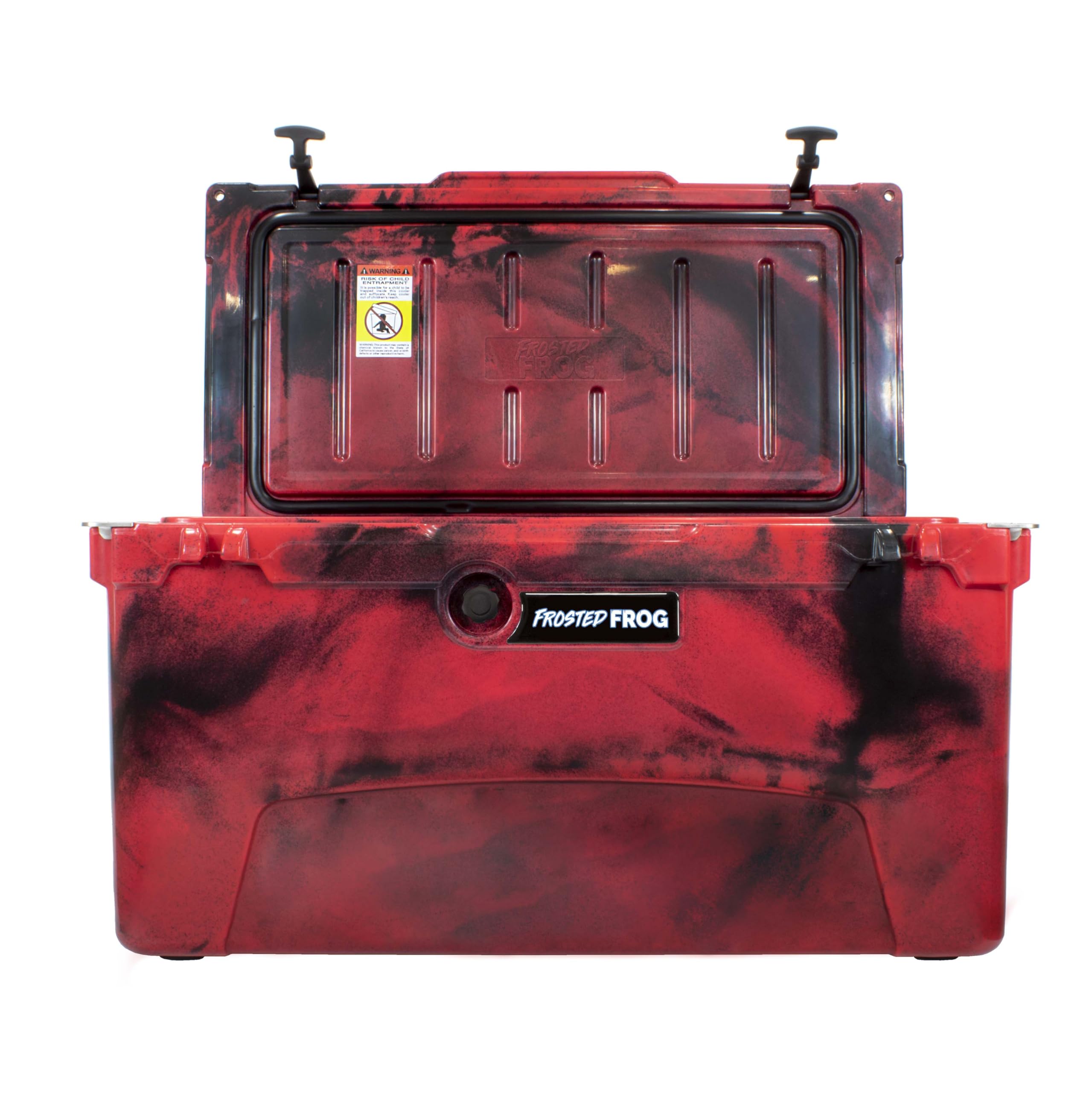 Frosted Frog Red Camo 75 Quart Ice Chest Heavy Duty High Performance Roto-Molded Commercial Grade Insulated Cooler