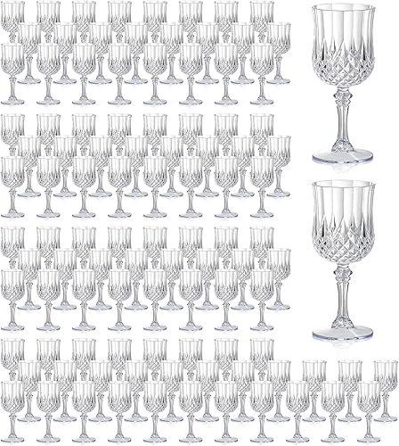 Miniatura 32 de XUWAIDSGN Copas de vino vintage de plástico de 7 onzas, vasos irrompibles para boda, copas de agua de cristal, vasos reutilizables, copas de champán
