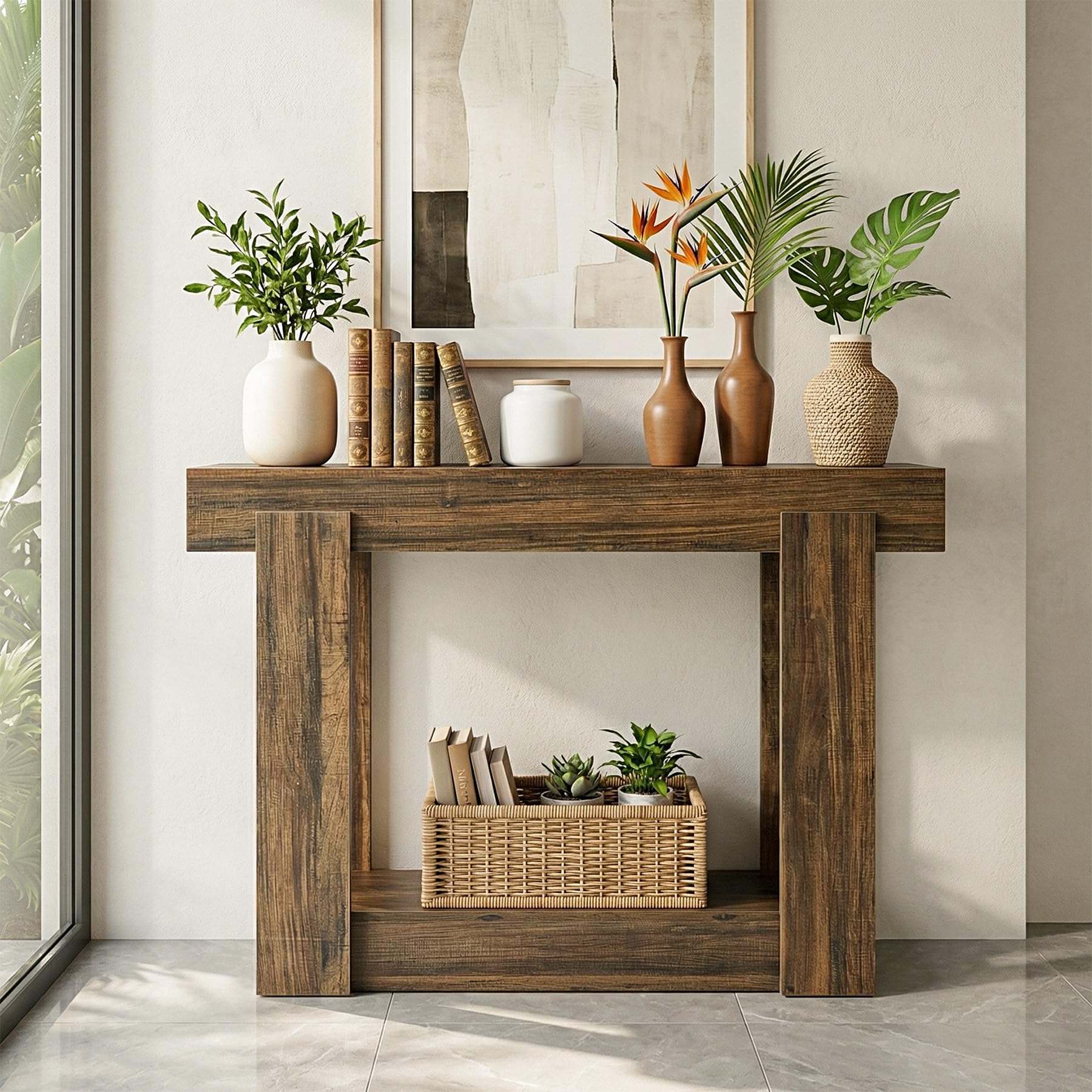 Tribesigns 41.34" Console Table for Hallway Slim, Entryway Table Behind the Sofa Couch, Farmhouse Wooden Accent Table for Hallway, Living Room, Small Space