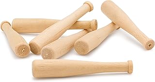 Unfinished Mini Wooden Baseball Bats 2 Inch, Bag of 250 Unpainted Wood Baseball Bats for Scrapbooking and Craft Projects, DIY, by Woodpeckers