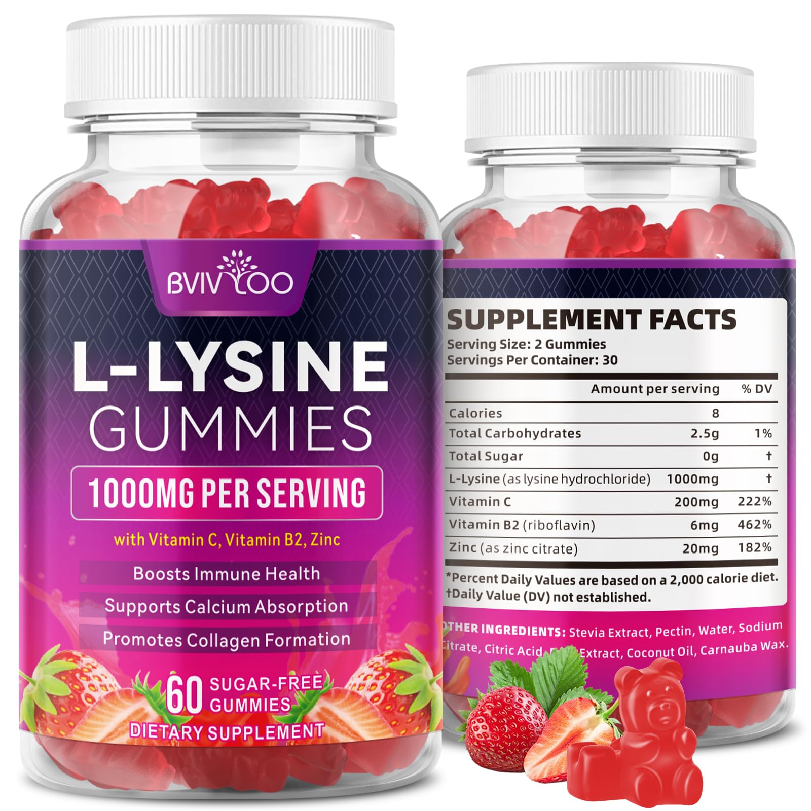 BVIVLOO L-Lysine 1,000 mg Gummies