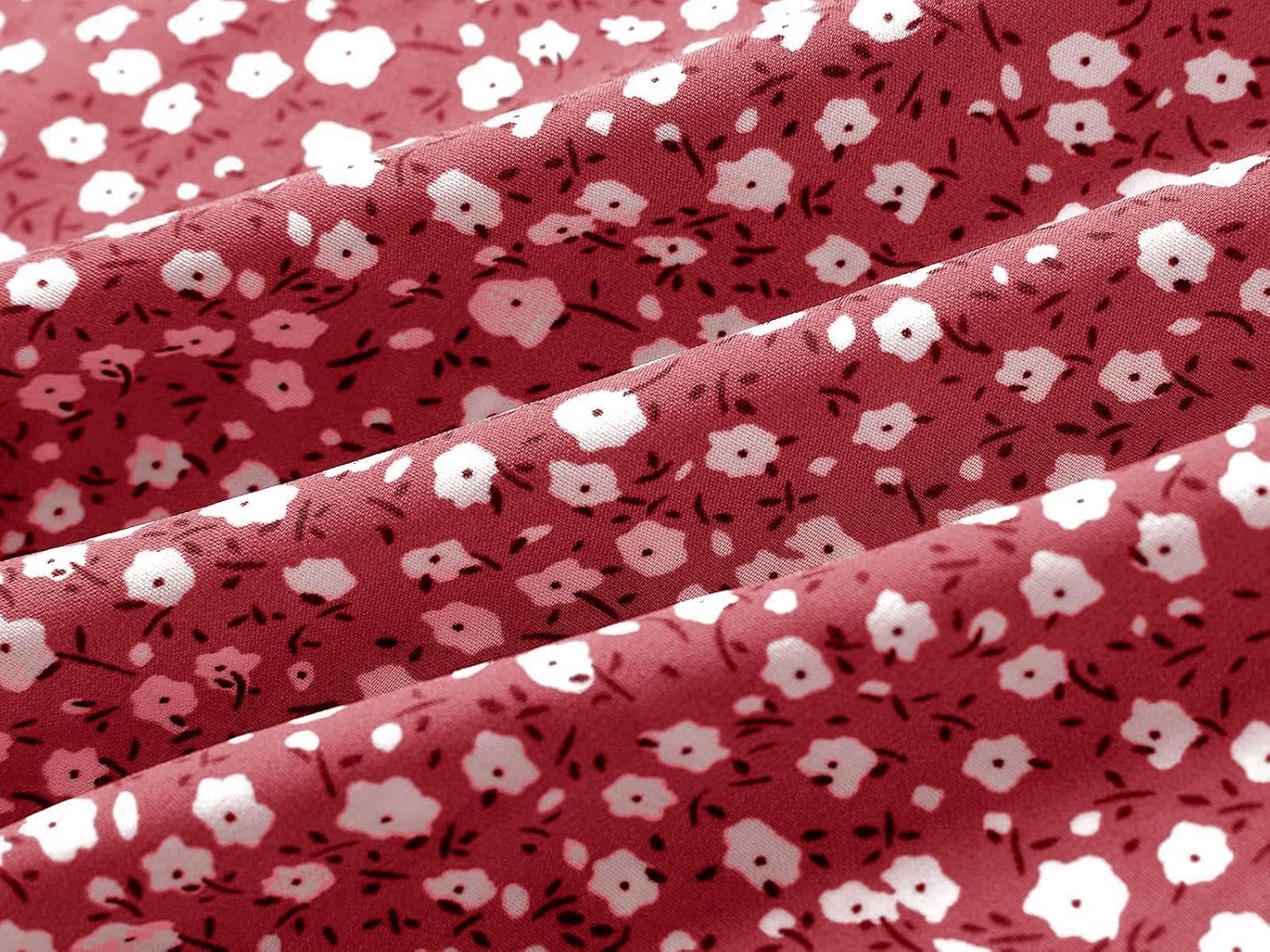 YOBECHO Womens Summer Sexy Sweetheart Collar Printed Ruffle Mini Dress - Image 5