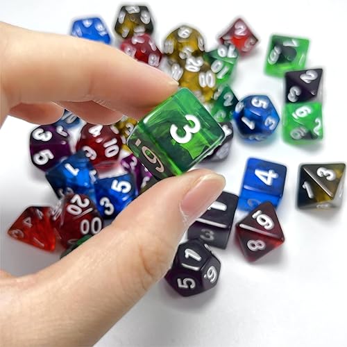 Miniatura 5 de DND - Juego de dados transparentes poliédricos  IDTQ Dungeons and Dragons Purple translúcidos juego de dados RPG MTG juegos de mesa 5 juegos D4 D6