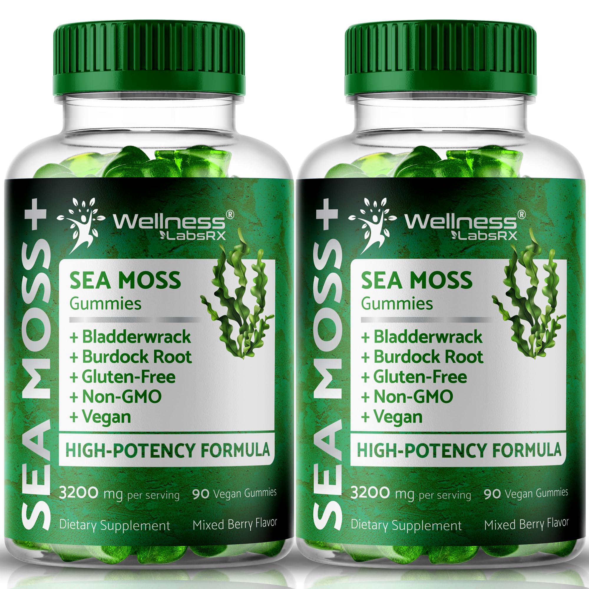 Amazon.com: WELLNESS LABSRX Sea Moss Gummies, 3200mg Irish Sea
