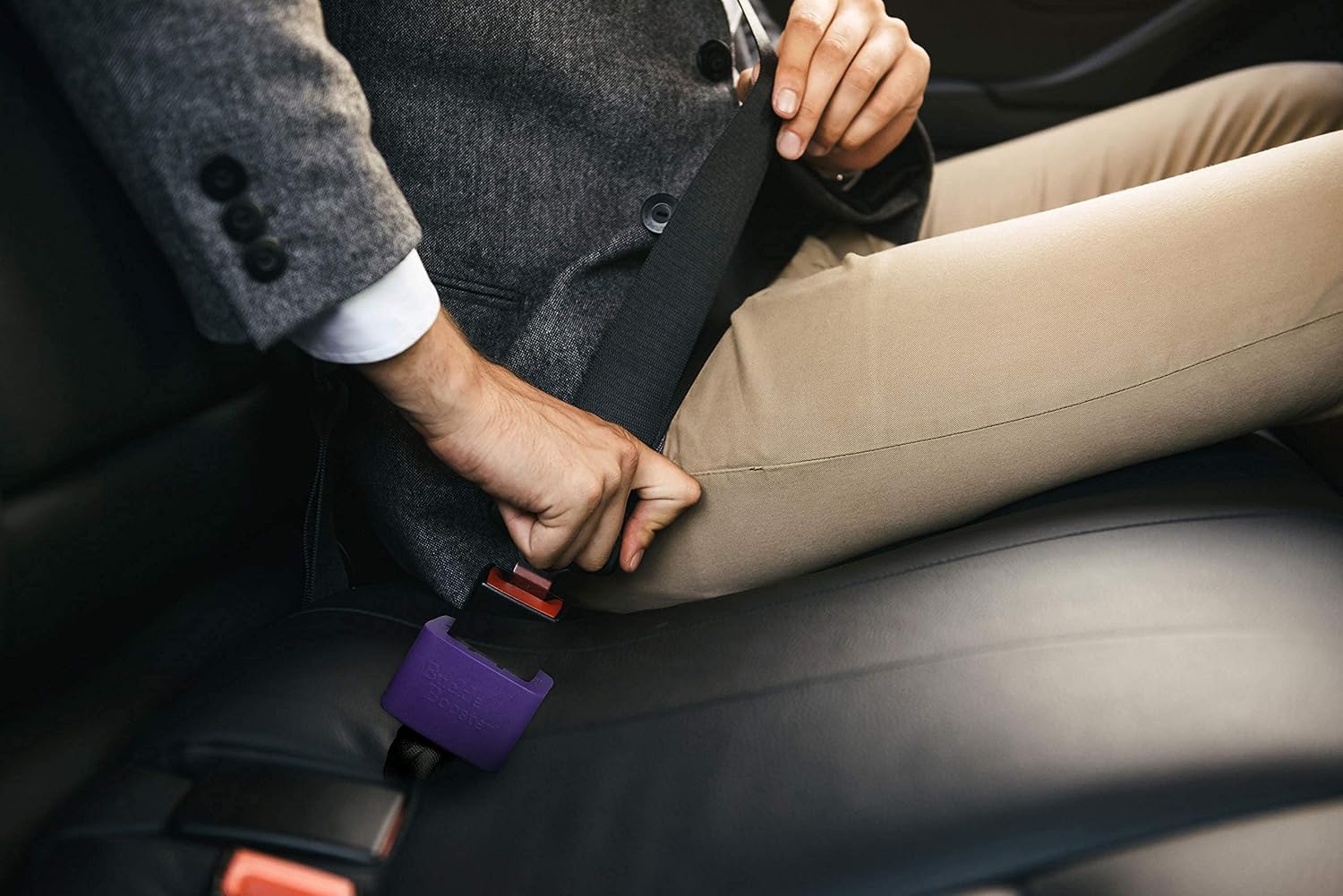 Buckle Booster for Car Seat Belt - Raises Your Seat Belt For Easy Reach - Stop Fishing for Buried Seat Belts - Stands Up Receptacle for Better Buckling (1)