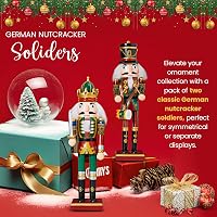 REDSTAR Karácsonyi Diótörő Katona Szett - 2 db 30 cm Fa Diótörő Figura Zöld Színben, Kandallóhoz, Ünnepi Dekoráció, Beltéri Karácsonyi Dísz 7
