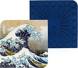 Modgy Silicone Trivets Heat Resistant Mats - Hokusai Artist Series 8x8 Inch Hot Pad For Countertops