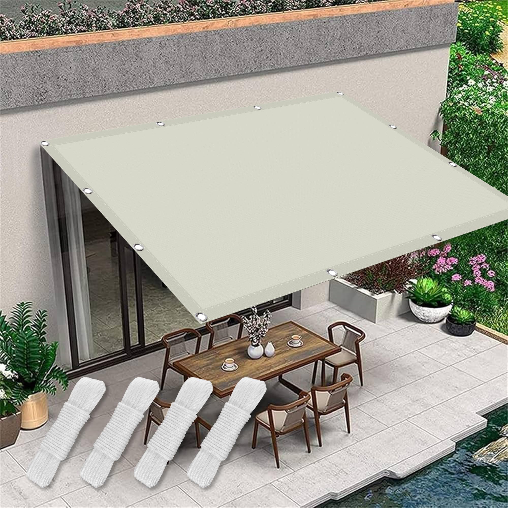 Toile solaire blanc cassé haut de gamme en tissu indéchirable et imperméable