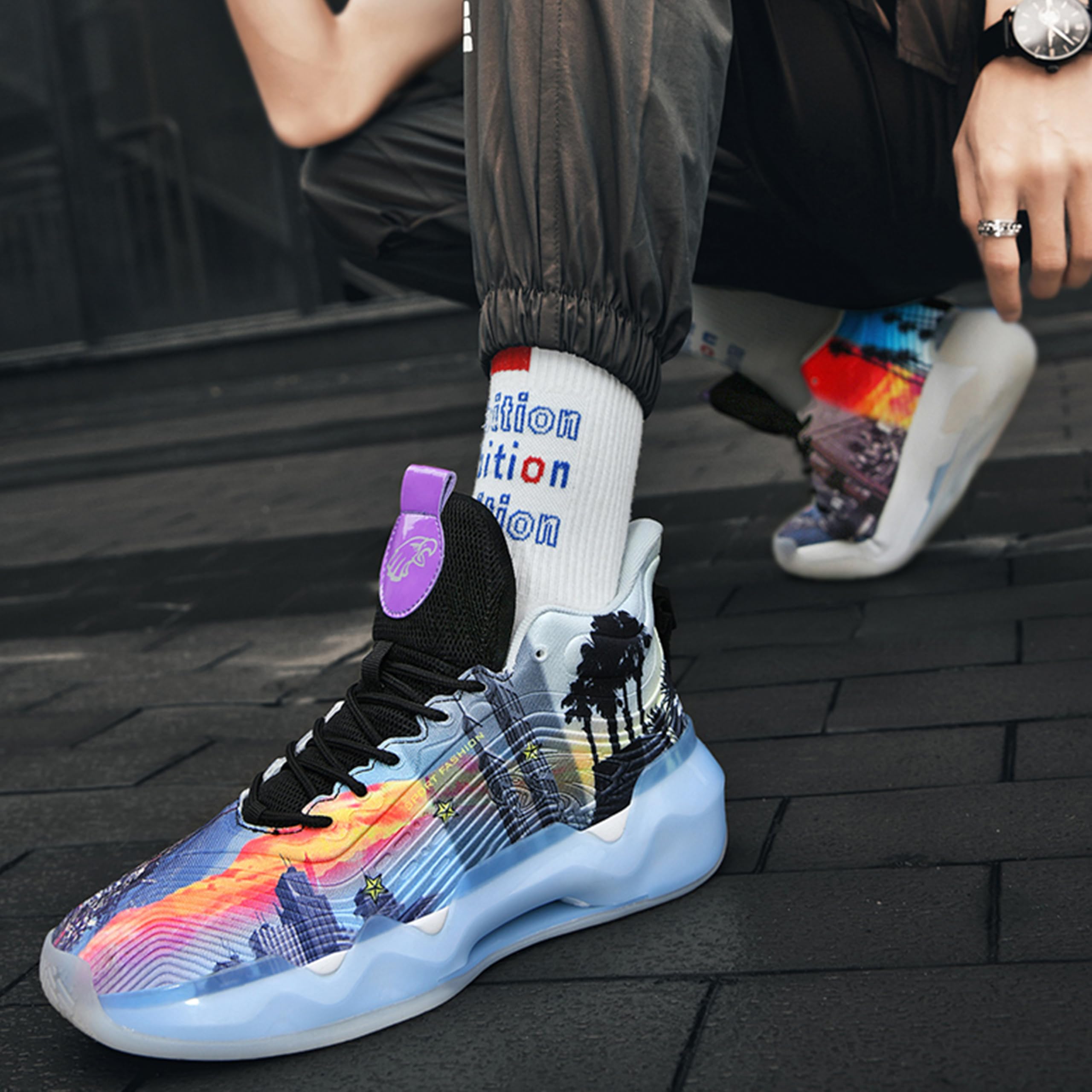 Amazon.co.jp: ユニセックス バスケットボールシューズ ハイトップ