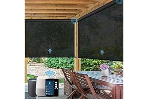 WEFFORT Motorized Sun Shades Outdoor Patio Blinds Remote Control