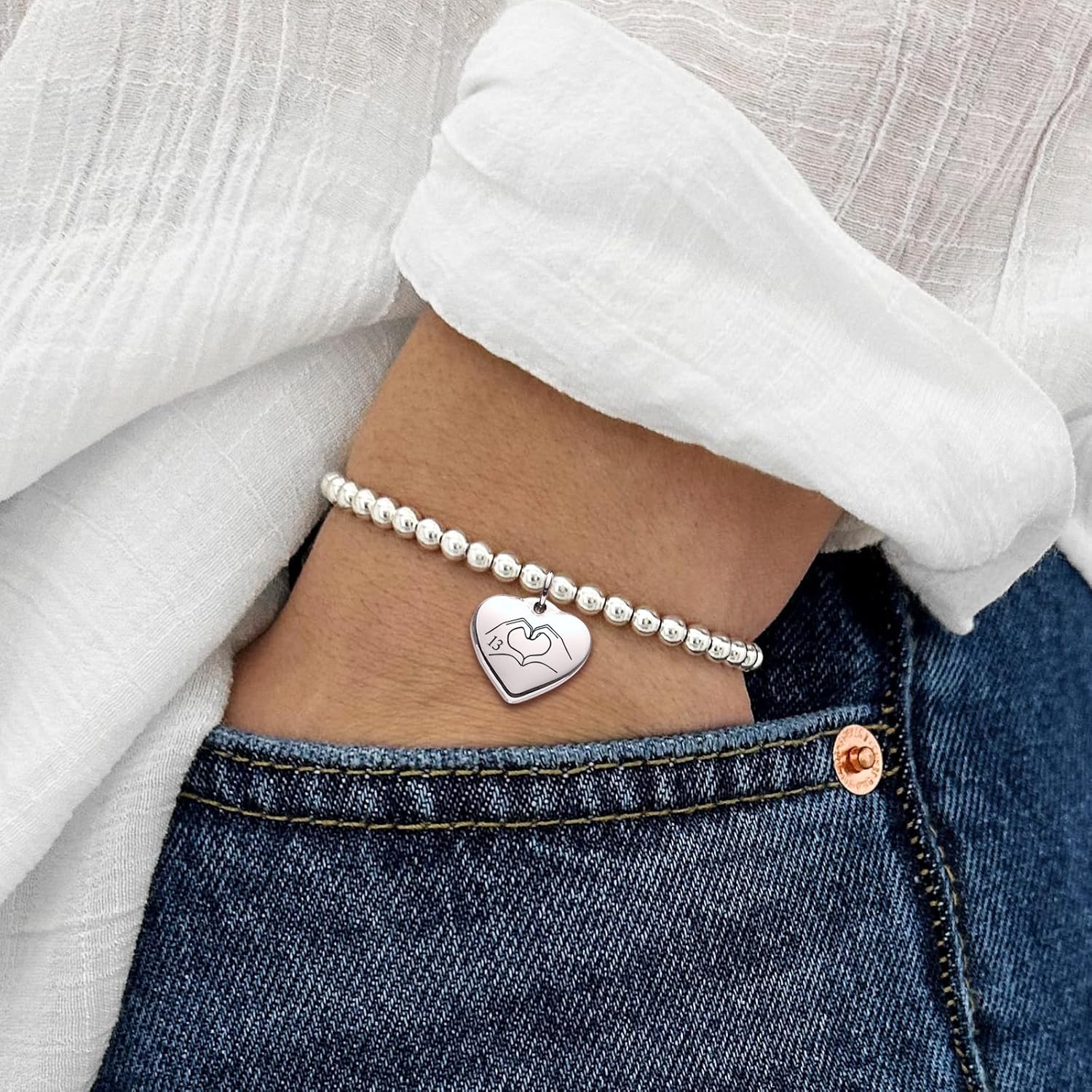 VIMIEW Heart Beads Womens Inspired Bracelets Adjustable Taylor Quotes Bracelets Friendship & Family Jewelry Birthday Valentines Gifts for Women Daughter Sister Bestfriend. - Image 7