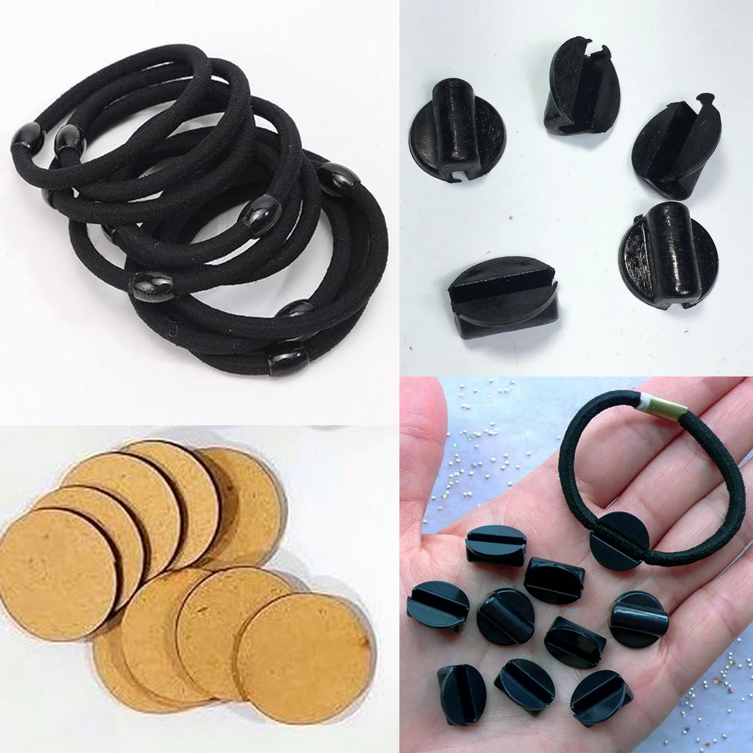Prabhas Designs Hair Band Making Kit, 20pcs Hair Bands, 20pcs Connectors, 20x1 inch MDF Boards