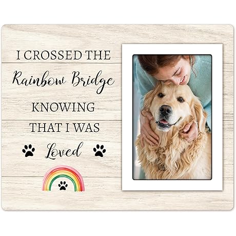 Rainbow Bridge 4x6 Pet Memorial Dog Frame