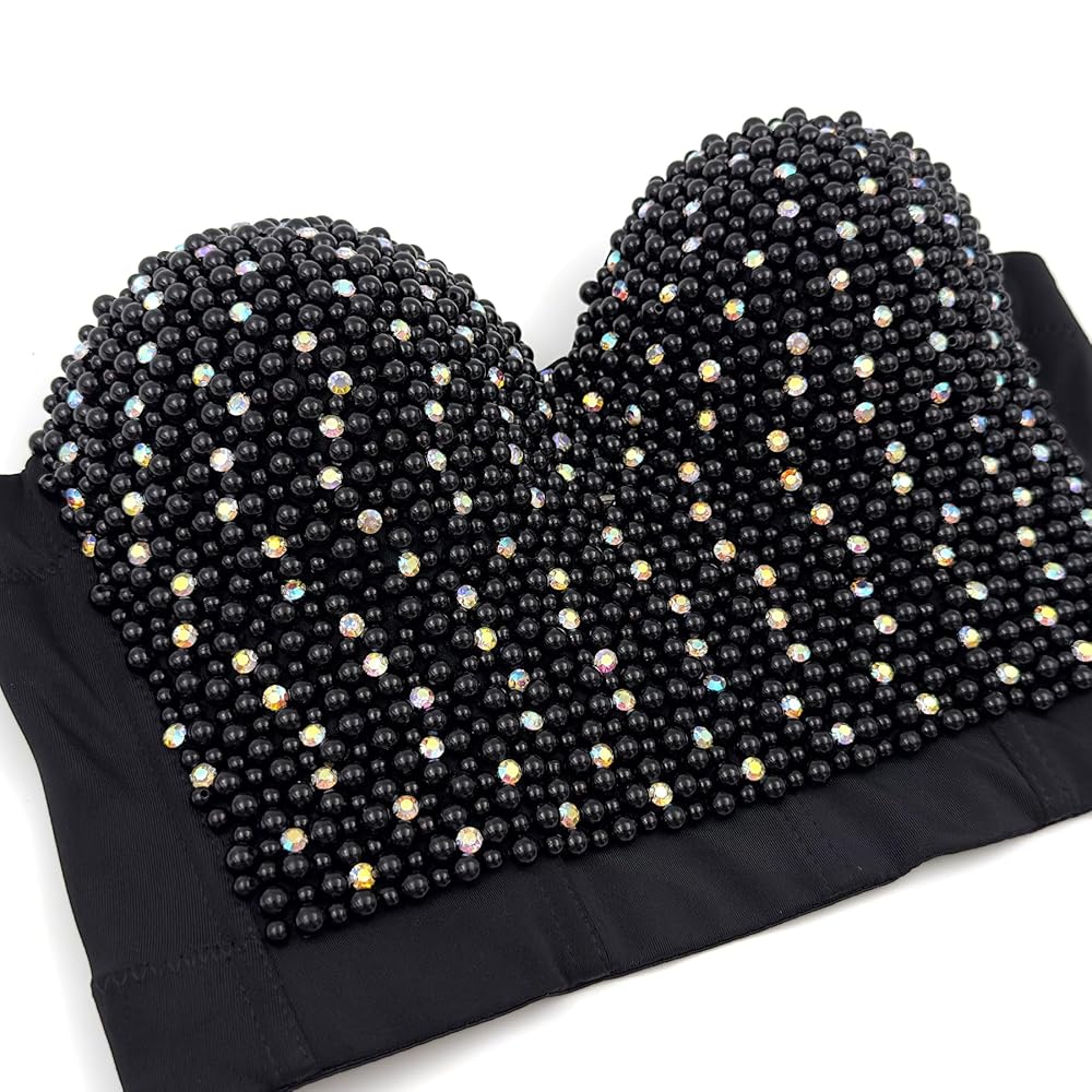 トップス melt the lady beads open tops black Amazon.com: ELLACCI Black Pearls Beaded Multicolored