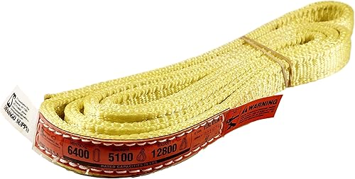 DD Sling (fabricado en Estados Unidos) de 1 pulgada y 2 pulgadas de ancho por 4 pies a 12 pies de longitud en el listado, 2 capas, eslingas de