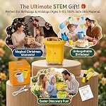 Kids Microscope, 1000X 4K Digital Microscope with 2.4″ IPS Screen & 8 LED, USB Rechargeable, STEM Science Learning Kit Toys, Great Gift for Boys and Girls Aged 4-12