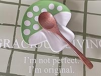 Vista 4 de Soporte de cuchara de cerámica para la parte superior de la estufa, soporte de cuchara de hongo para encimera de cocina, soporte de cuchara de Verde