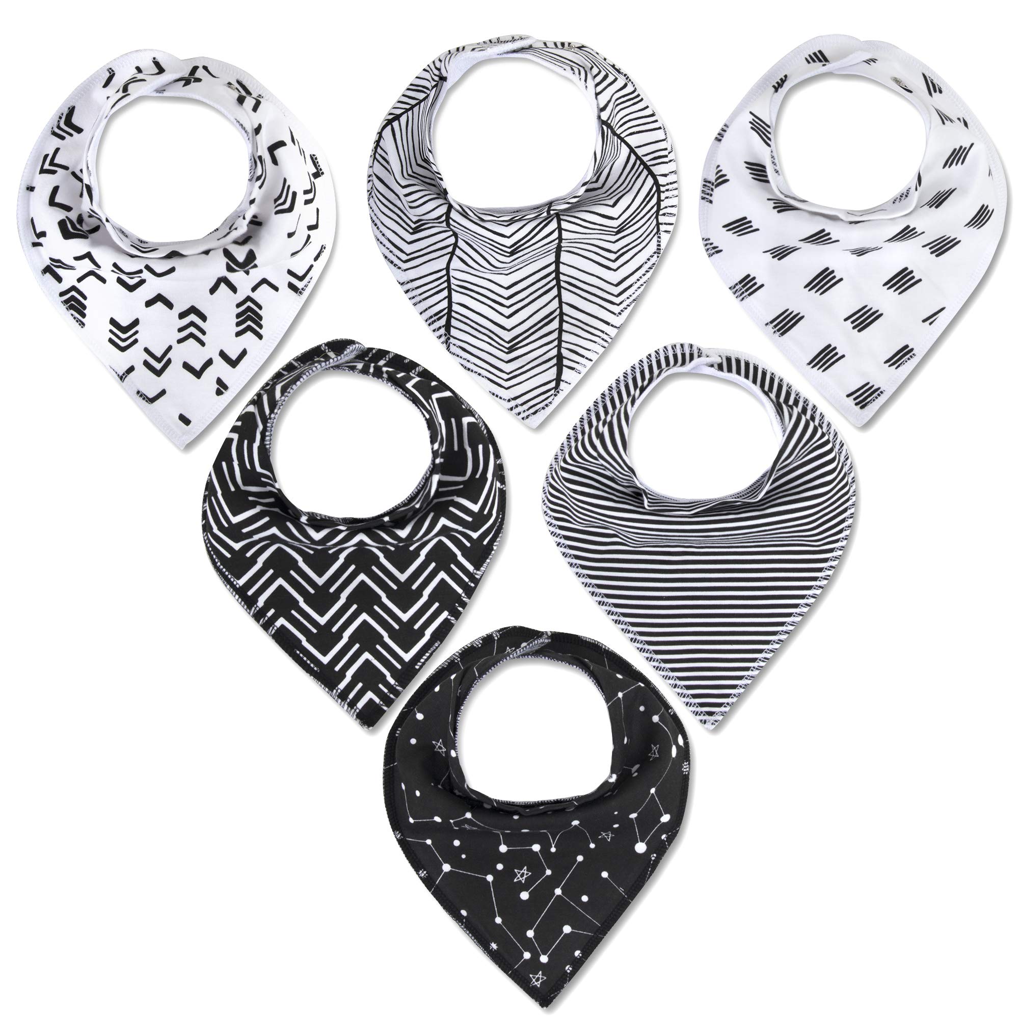 Waterproof Adjustable Bandana Cloth, Terry Bibs with Snaps, for Babies in Multipack Sets of 6 and 10