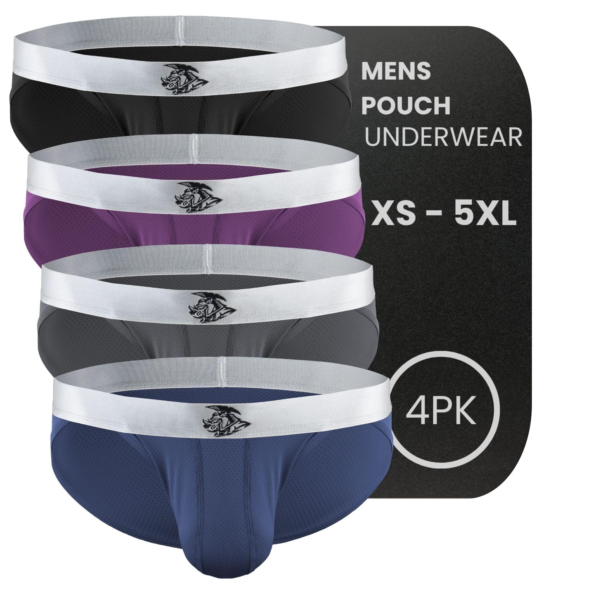 Real Men Ares-Accent Low-Rise Pouch Bikini Brief – 1, 3, 6 Pack with Size ABCD Pouch XS - 5XL