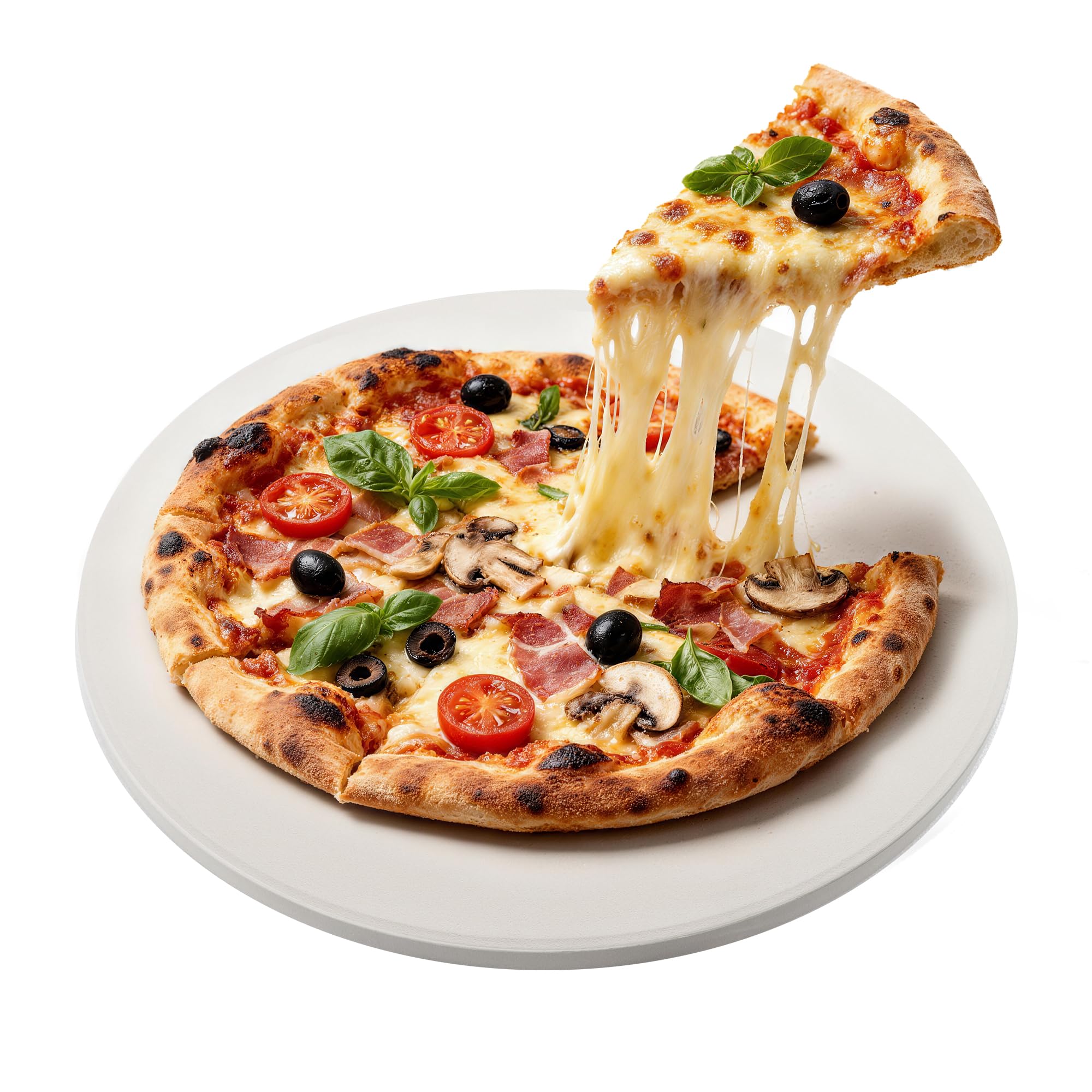 BTCDR 15 Inch Round Cordierite Pizza Stone