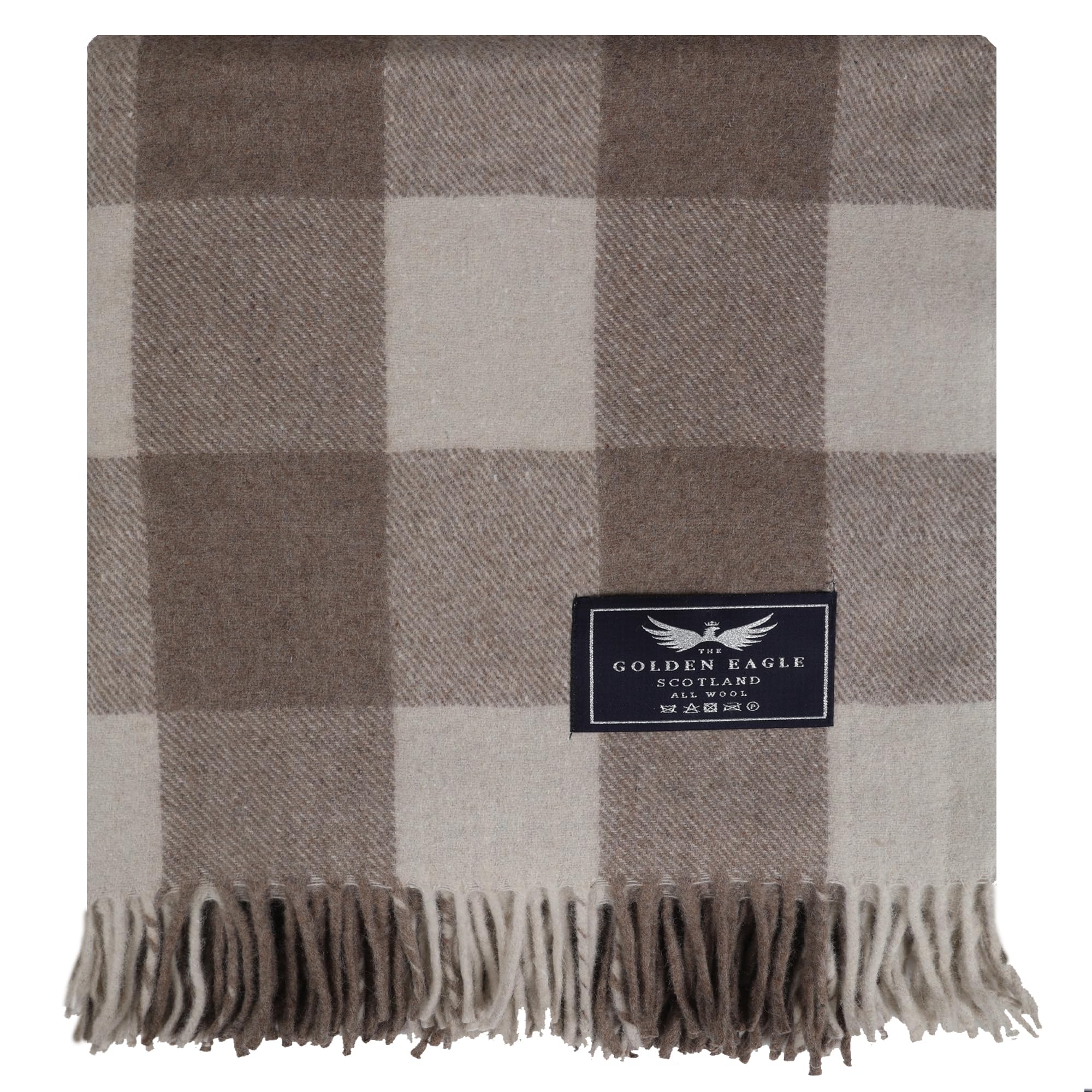 The Golden Eagle Scottish Tweed Wool Large Blanket Tartan Rug with Check Pattern for Warm Winter (Jacob)
